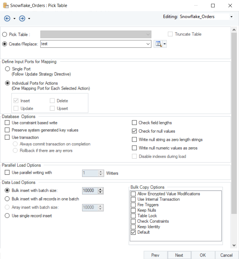 data loading options