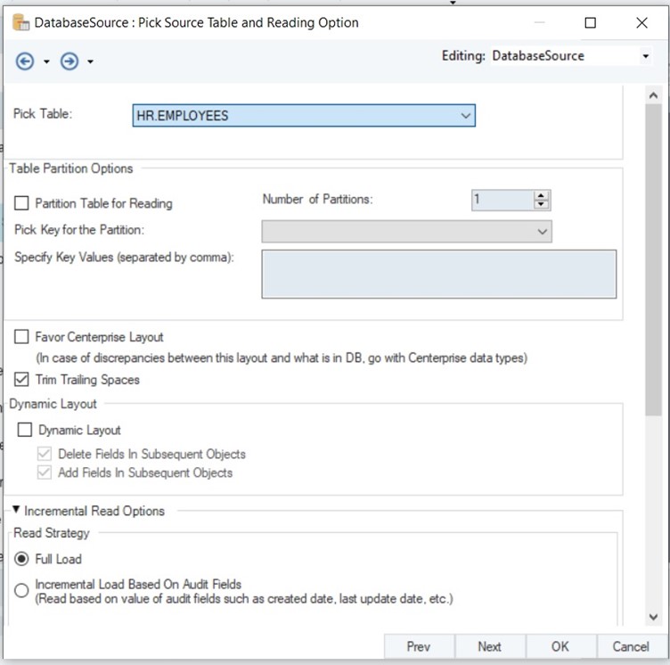 Picking our Oracle database table