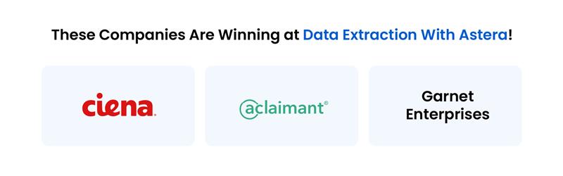 Companies that trust Astera for data extraction
