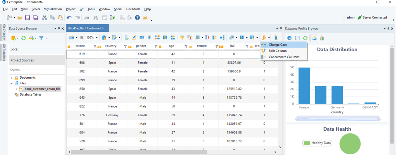 case transformation in Data Prep