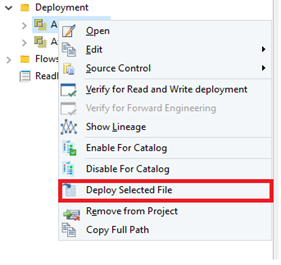 Deploy selected file