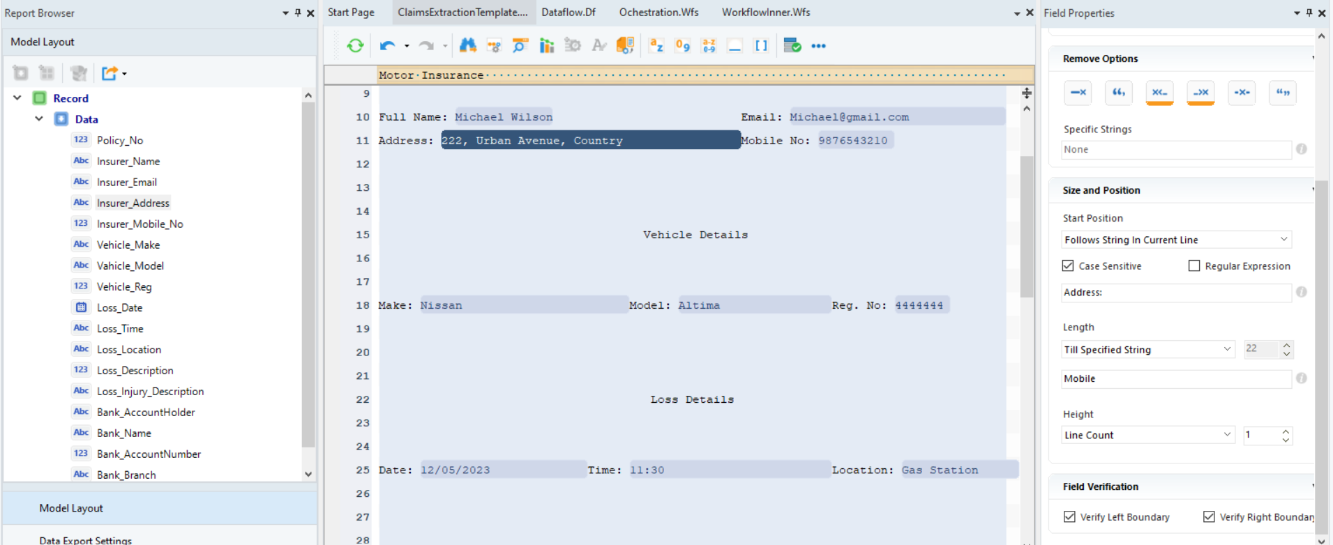 Claims Extraction Template