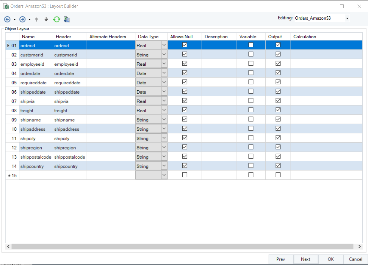Checking the layout of a file in Astera.