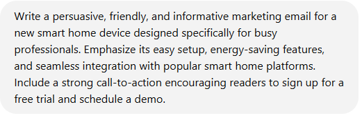 An example of a basic AI prompt